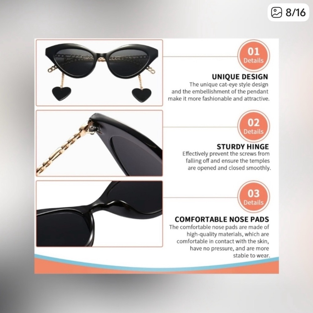 Chic Black Sunglasses with Gold Accents - Picture 7 of 9